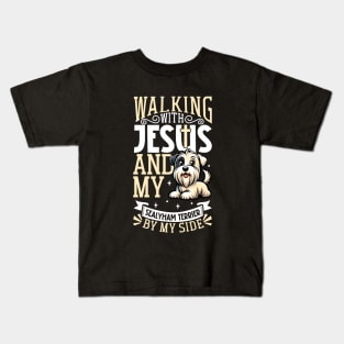 Jesus and dog - Sealyham Terrier Kids T-Shirt